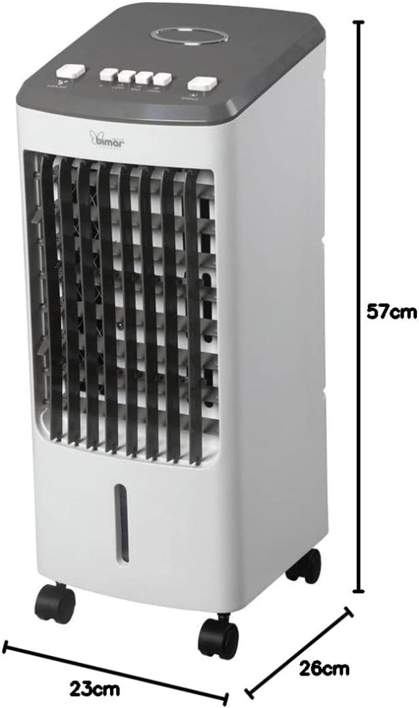 Bimar Raffrescatore Purificatore VR25 3 in 1 Oscillazione 3 Velocità Serbatoio 4L Filtri Rimovibili 80W