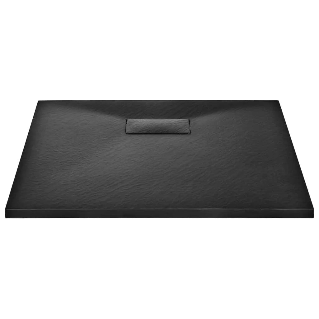 Piatto doccia rettangolare per bagno casa interno foro di scarico standard 9 cm SMC 90 x 90 cm nero 02_0003457