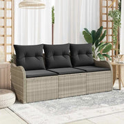 Set Divano da Giardino 3 pcs Grigio chiaro polyrattan 3345562