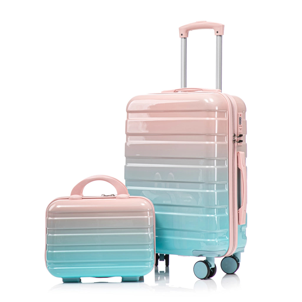 Valigia 2 pz rosa 14 pollici/20 pollici materiale PC