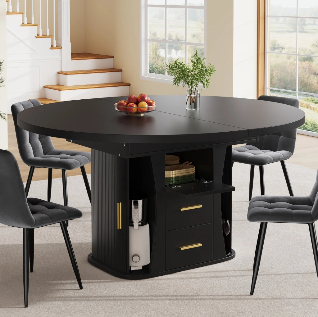 TAVOLO allungabile 118-158 cm MDF nero