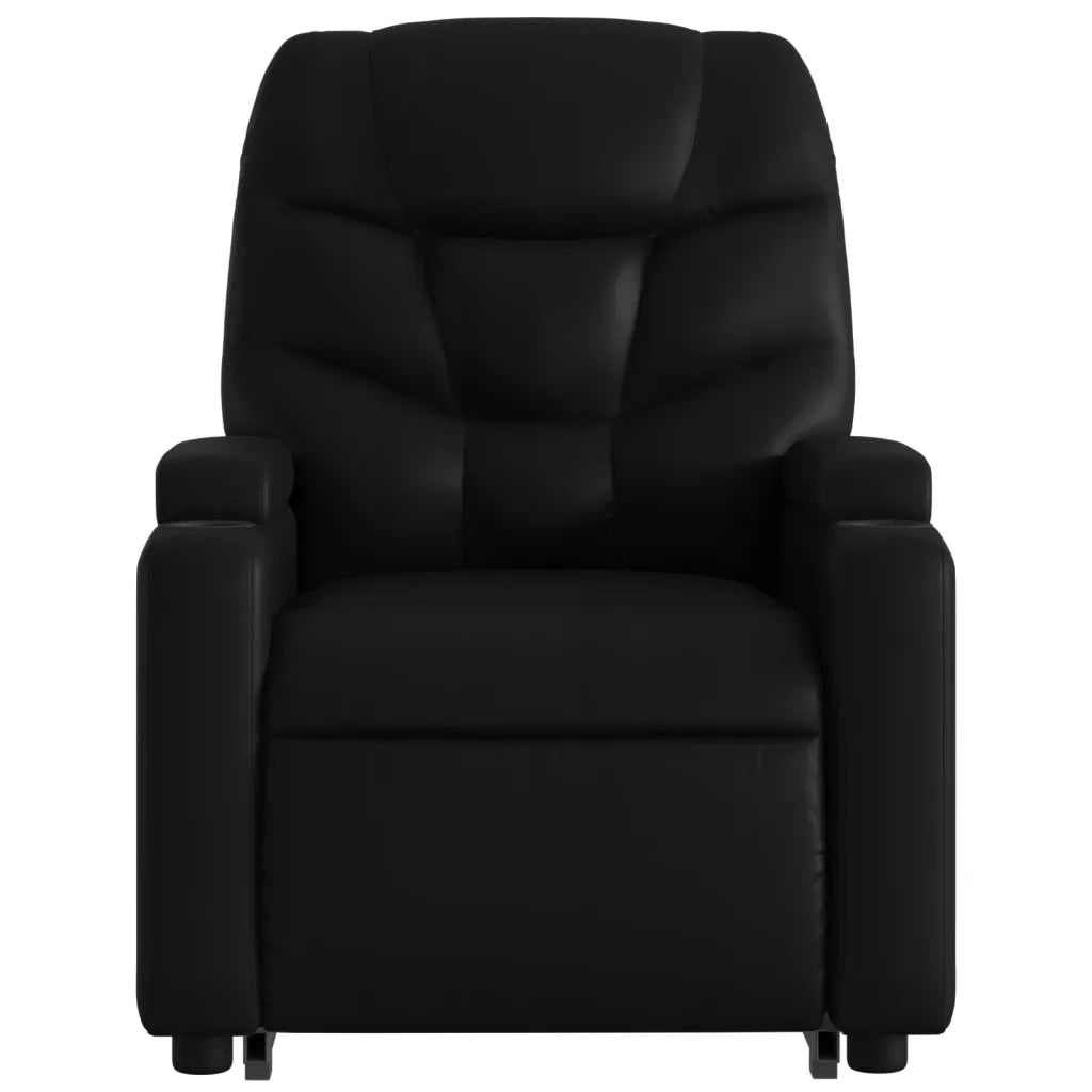 Poltrona | Sedia Relax Alzapersona Reclinabile Massaggio Nero Similpelle