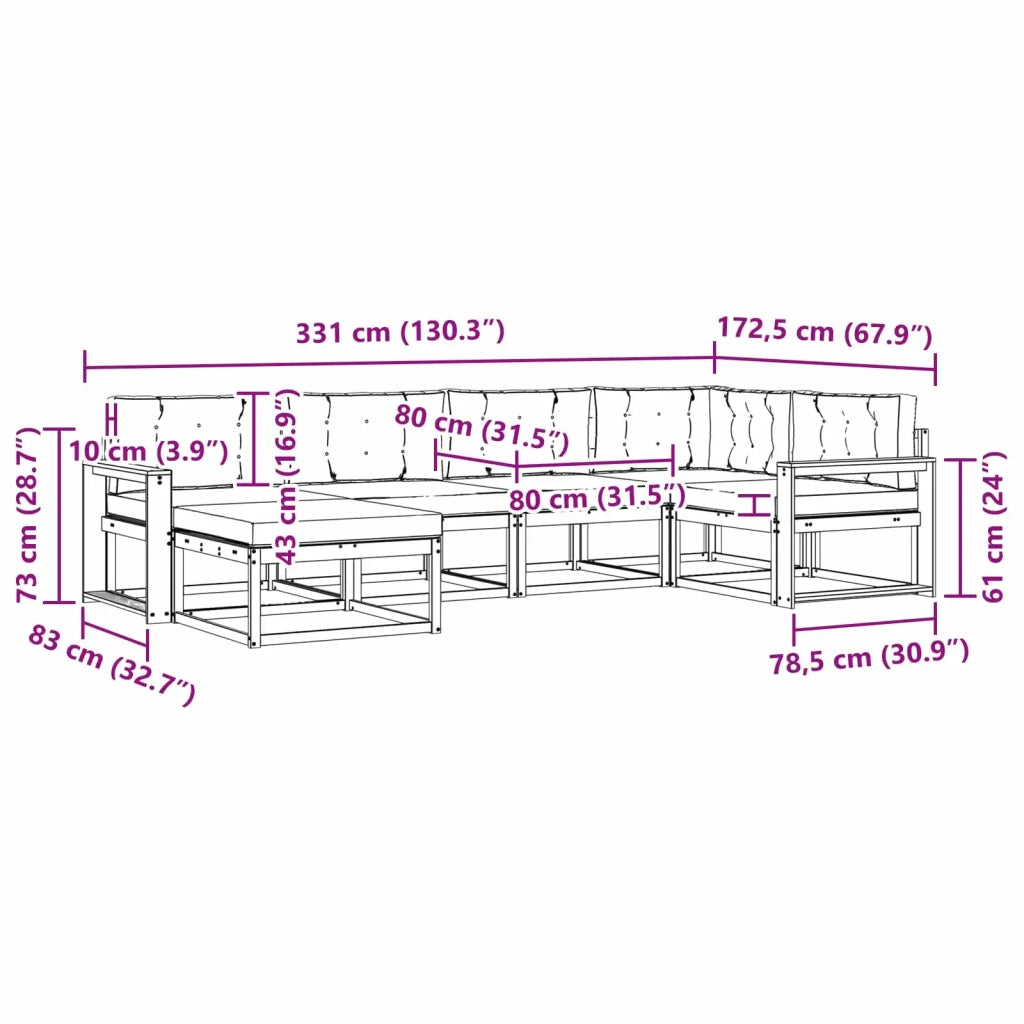Set di divani da esterno 5 pz Bianco e Beige Poliestere 3386697