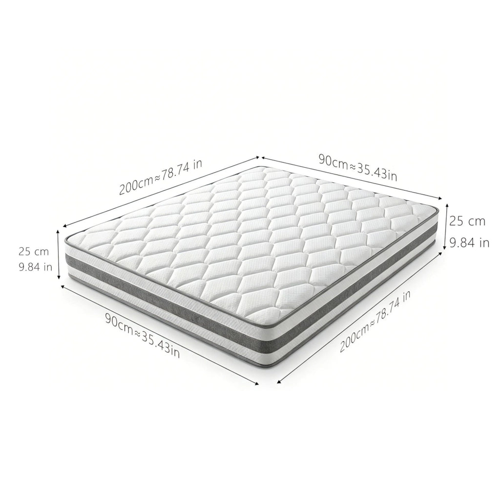 MATERASSO 90 cm Bianco H 25 cm in foam e molle insacchettate