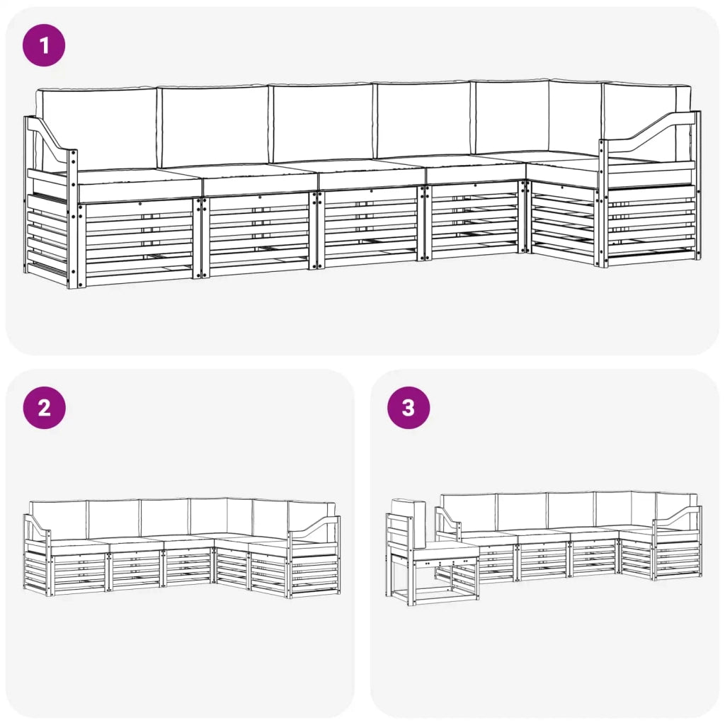 Set di divani da esterno 6 pcs Bianco e Antracite 3391932