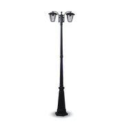 V-TAC VT-739 Lampione LED con Portalampada E27 (Max 2*60W) Colore Nero h: 199cm IP44 - SKU 7062