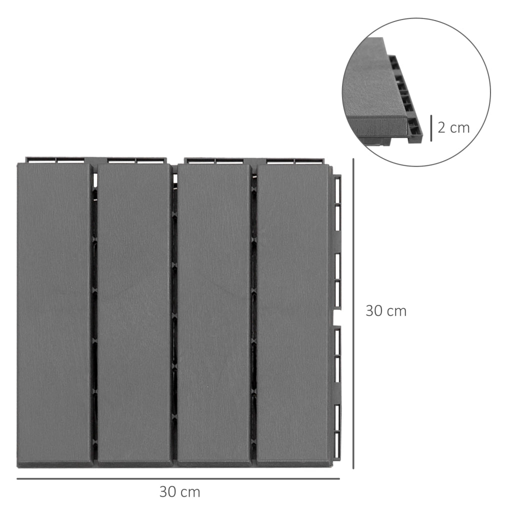 Set di 9 piastrelle quadrate 30x30 cm ¨C zephmum ¨C grigio 0.81 m2