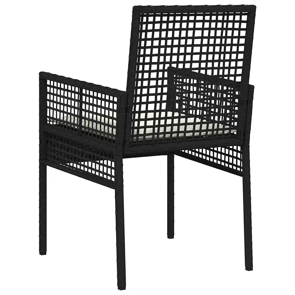 Sedia da Giardino 2 pcs Nero 55 x 53 x 85 cm polyrattan 42003445