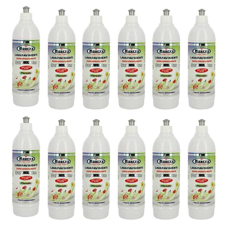 MAURY'S LAVAPAVIMENTI SUPERPROFUMATO SQUEEZABLE 750ML, SET 12PZ FLOREALE