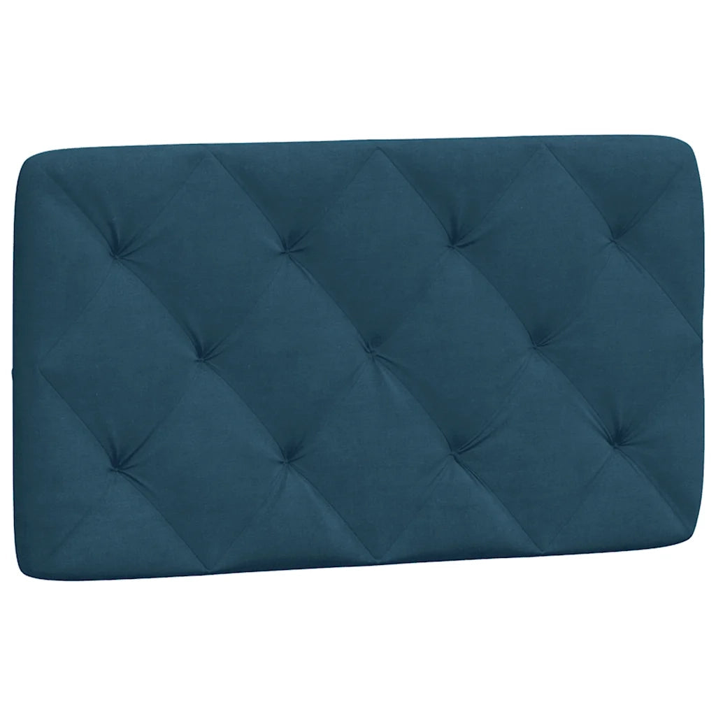 Coussin de tête de lit bleu 90 cm velours