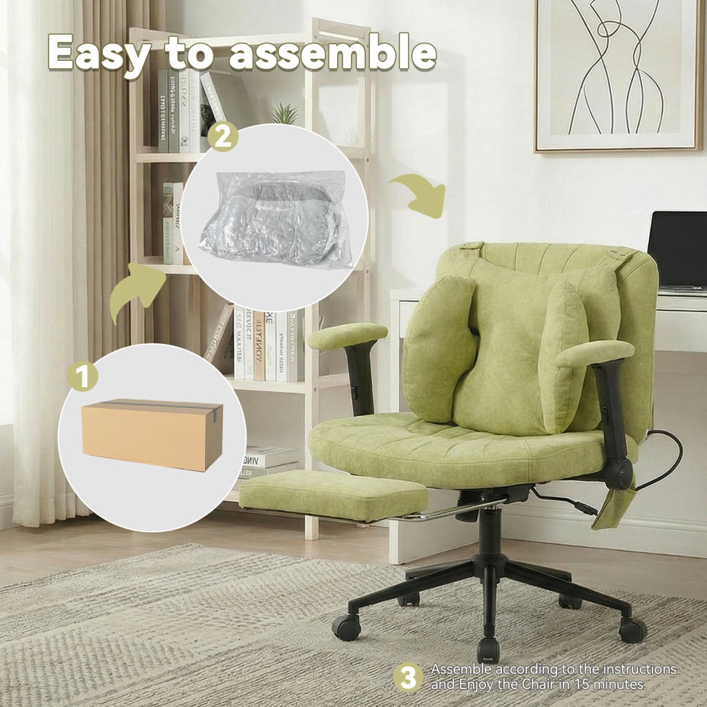 Sedia da ufficio con poggiapiedi, braccioli e rotelle ¨C Xylo ¨C Verde, 150kg