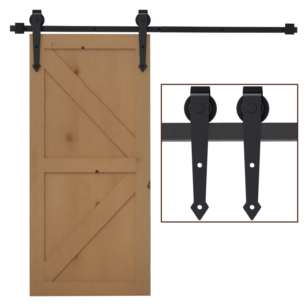 Porta Scorrevole Rustica con Binario e Rotelle ¨C Minimal ¨C Nero 200cm