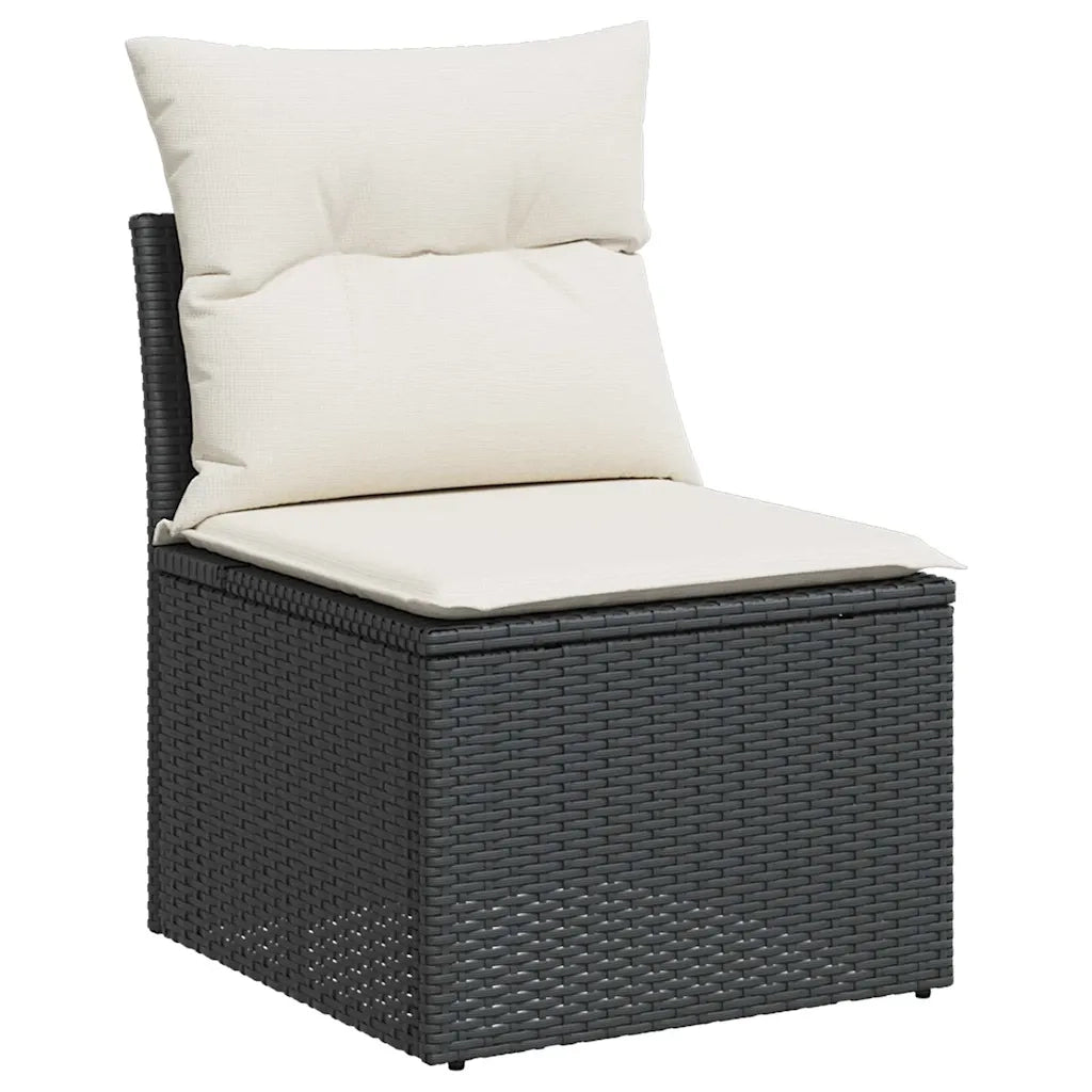 Set Divani da Giardino con Cuscini 7pz Nero Polyrattan 3222865
