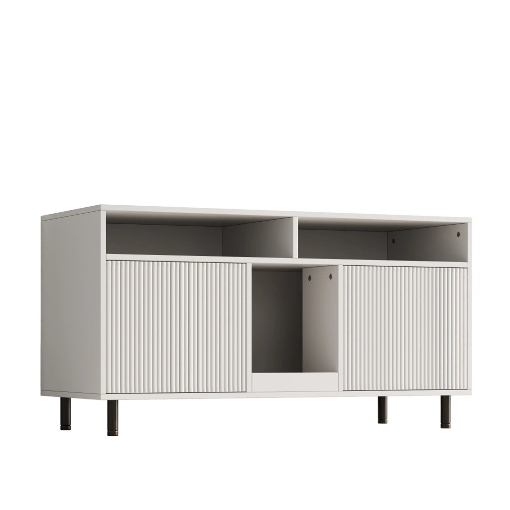 Mobile per lettiera gatto con tappetino raccogli sabbia e ripiano, consolle TV, senza lettiera, 120x50x66 cm, bianco