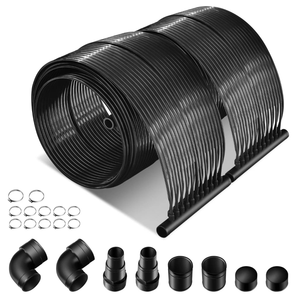 Set di 2 pannelli di riscaldamento solare 600 x 75 cm ad alta efficienza per piscina in PE nero 20_0013606