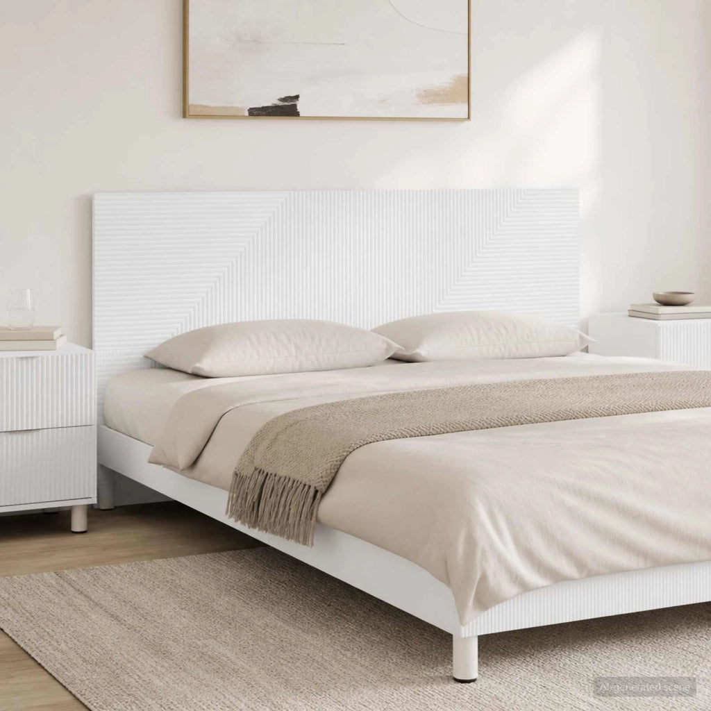 Testiera da Muro HAARLEM Bianco Legno ingegnerizzato 896925