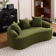 Divano 2 posti con cuscini ¨C Minimal ¨C Verde tessuto imbottito