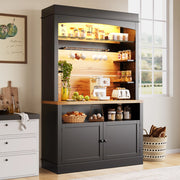 Vetrina con Ripiani e LED ¨C MINIMAL ¨C Nero, 107x43x184 cm