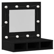 Mobiletto per Specchio | Armadio da bagno Rovere Nero 60 x 31,5 x 62 cm
