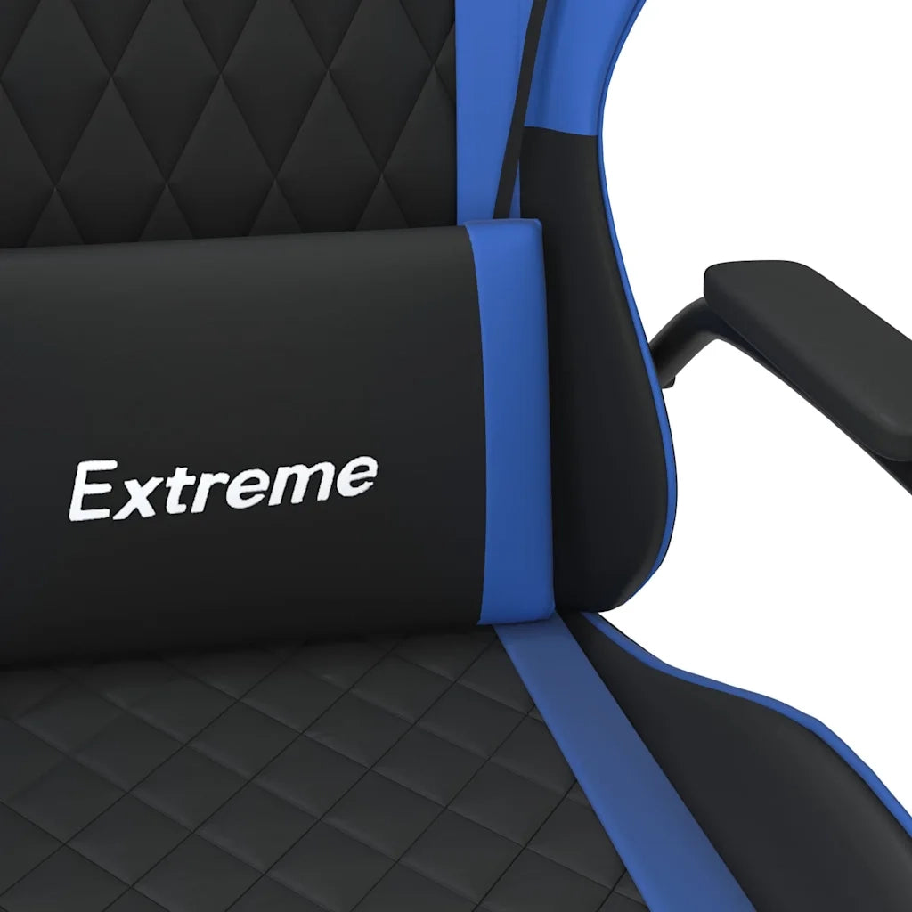 Sedia da Gaming Massaggiante Nero e Blu in Similpelle 345533