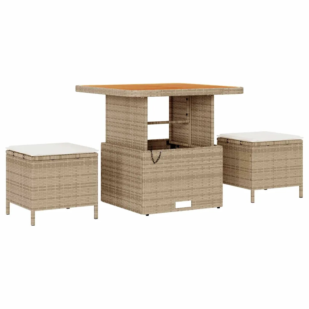 Set Divano da Giardino con cuscino 8 pcs Beige e Crema 3364416