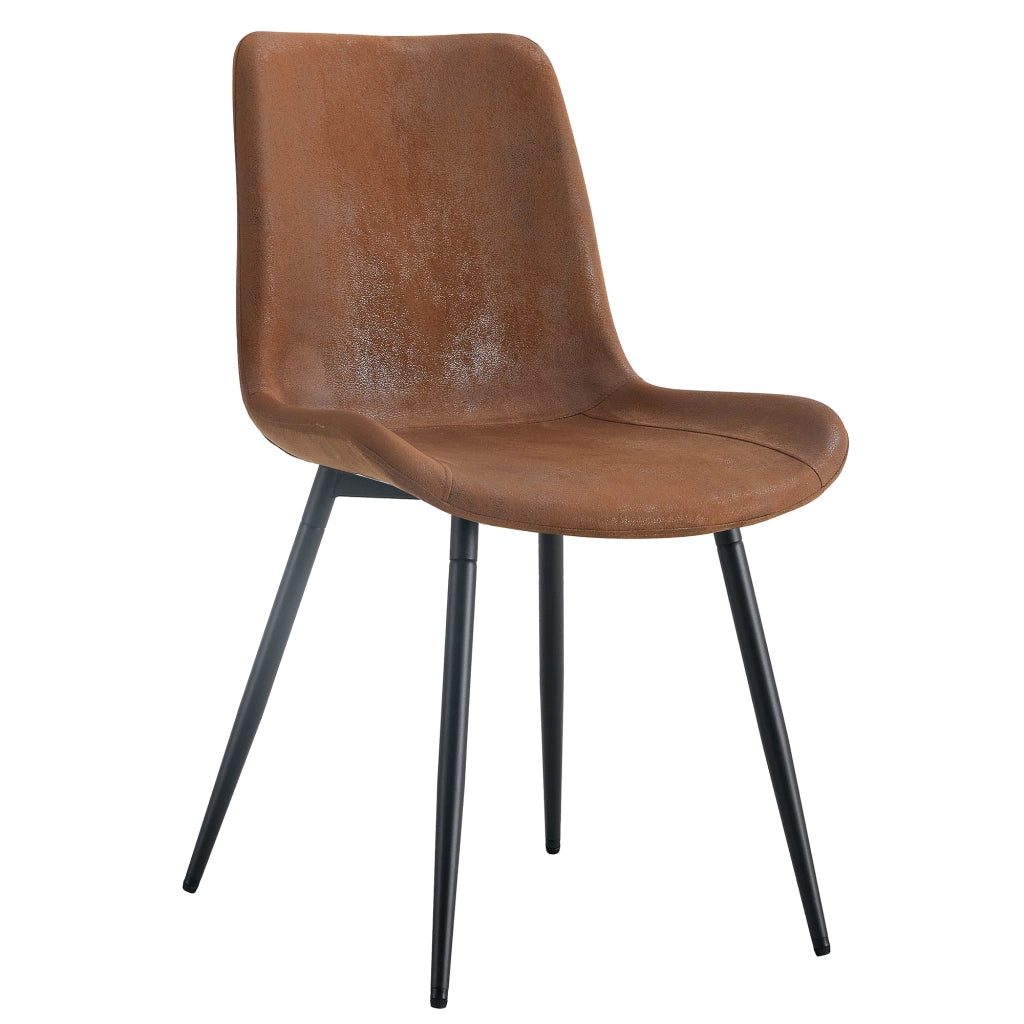 Set di 4 sedie da pranzo in tessuto tecnico traspirante con struttura in metallo nero, stile moderno
