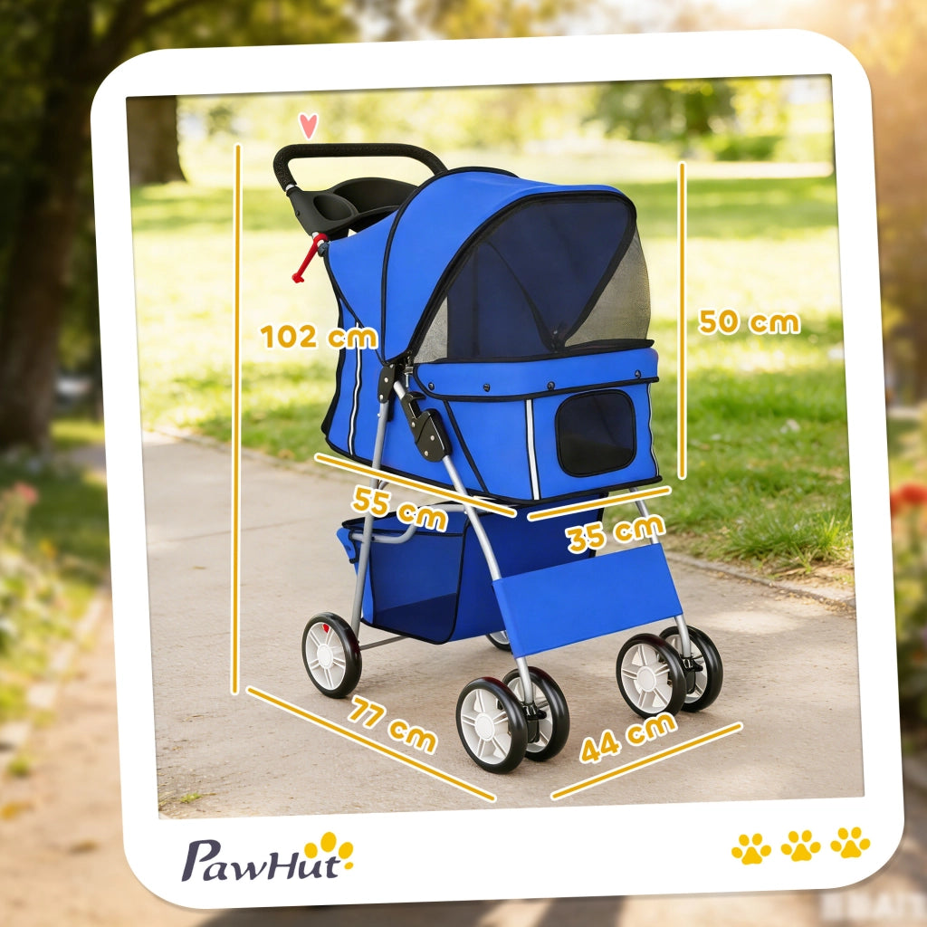 Carrozzina per Cani Pieghevole ¨C Minimal ¨C Blu