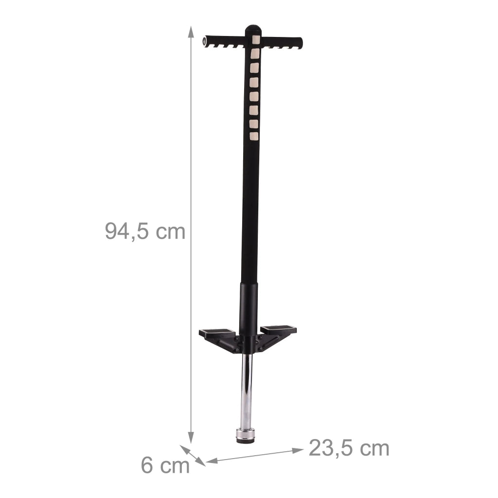 Bastone saltarello ludico da esterno 94,5 x 23,5 x 6 cm con sicurezza e comfort in acciaio inossidabile nero 13_0017375