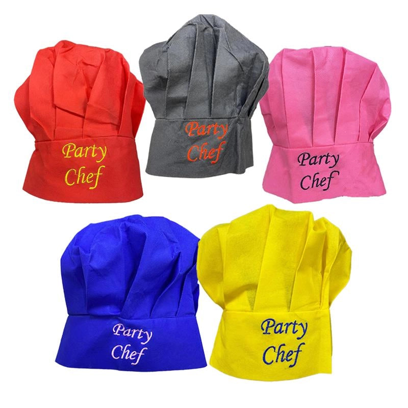 CAPPELLO PARTY CHEF PER ADULTI E RAGAZZI IN COLORI E SCRITTE ASSORTITE