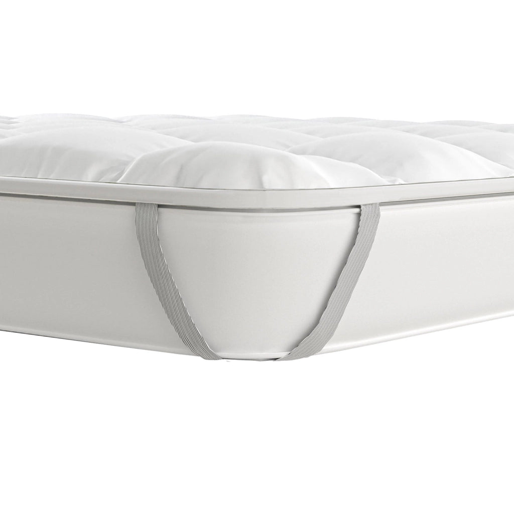 Topper Matrimoniale Trapuntato 300 gr/mq con Elastici Basic Bianco