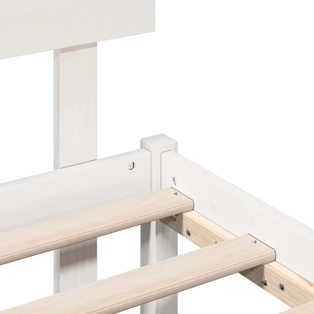 Struttura del letto-Giroletto-Rete del Letto Bianco 150 x 200 cm Legno massello di pino 546485