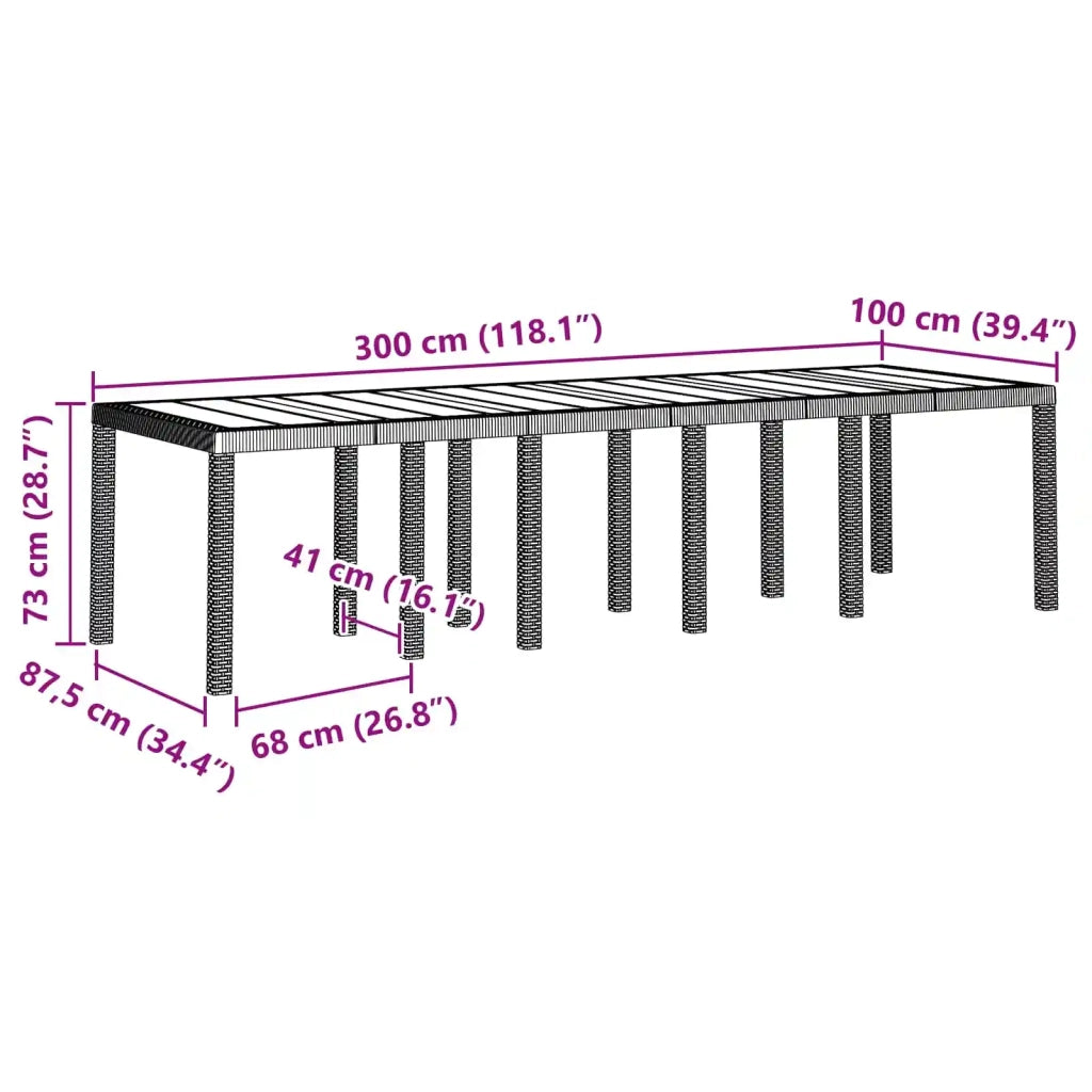 Set da Pranzo per Giardino 13 pcs Antracite e grigio chiaro