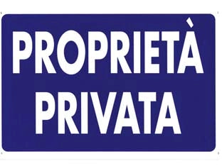 CARTELLO PROPRIETA? PRIVATA- - cm.30x20h. - 10 pezzi