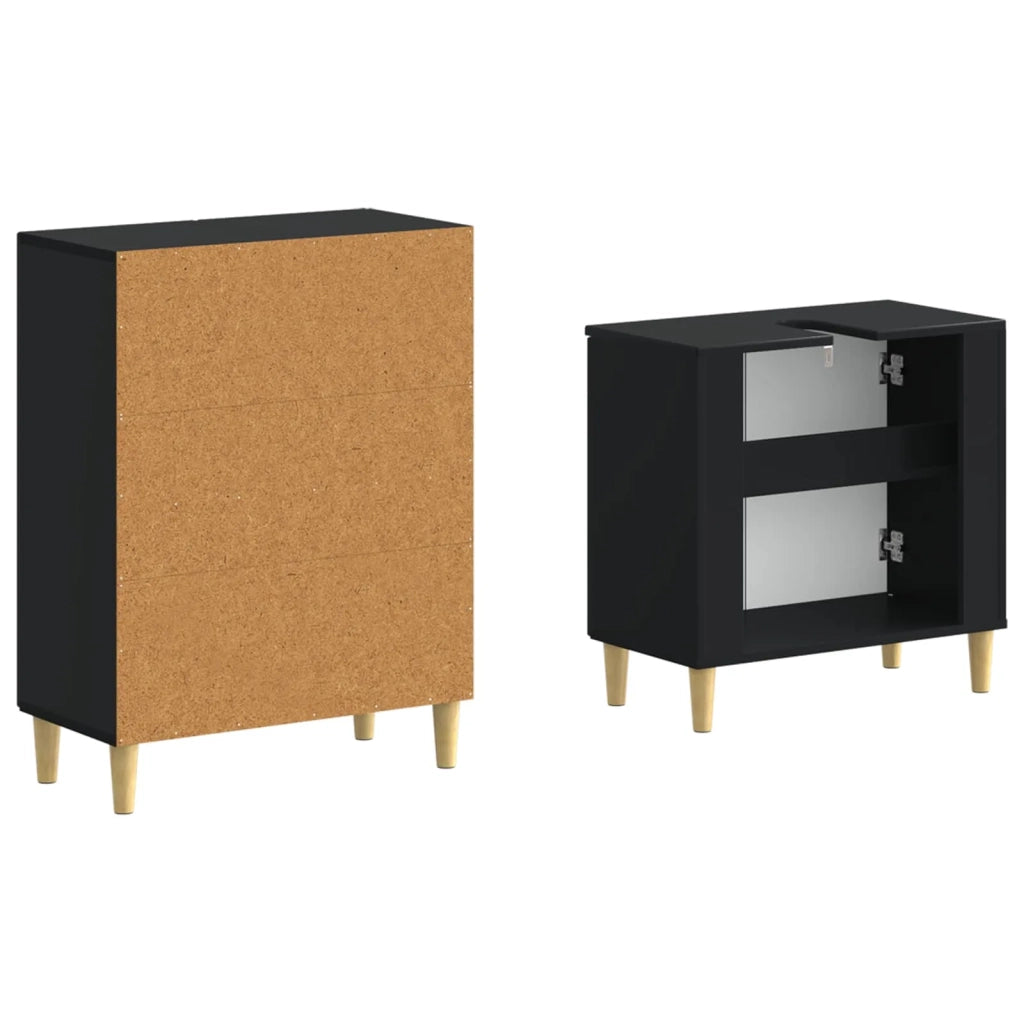 Set di Armadi da Bagno da 2 Pezzi ARNHEM Nero 3417604