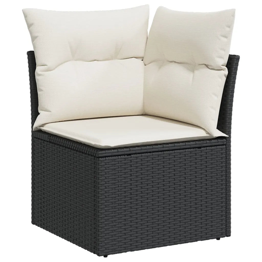 Set Divani da Giardino con Cuscini 7pz Nero Polyrattan 3226980