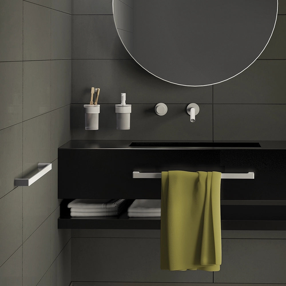 Portasalviette a muro 35 cm Gedy in ottone bianco | Pirenei