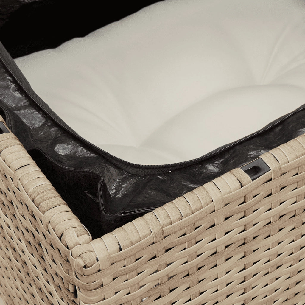 Set Divani da Giardino 7 pz con Cuscini Beige in Polyrattan 3257675