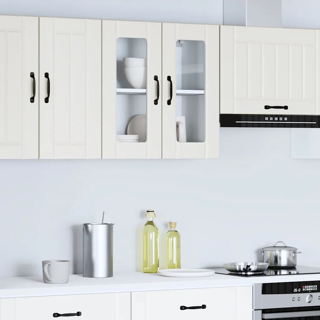 Armoire murale de cuisine avec porte en verre Lucca blanc