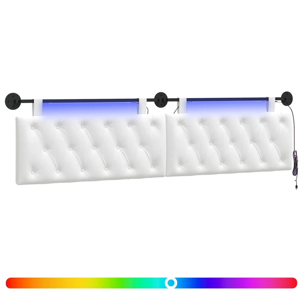 Testiera | Testata sospesa Con luce LED Bianco Tessuto