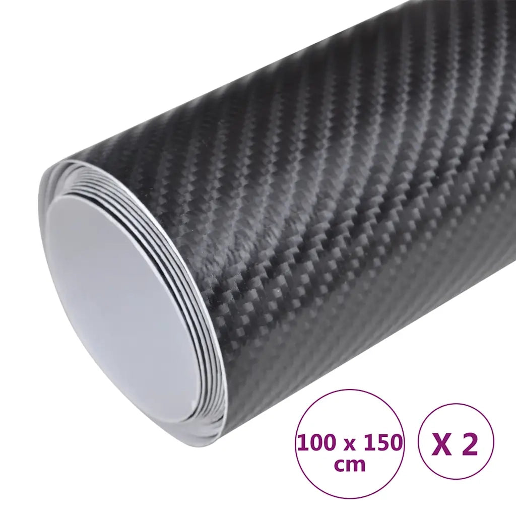 Pellicole per Auto 2 pz 4D Nero 100x150 cm CFW8380390