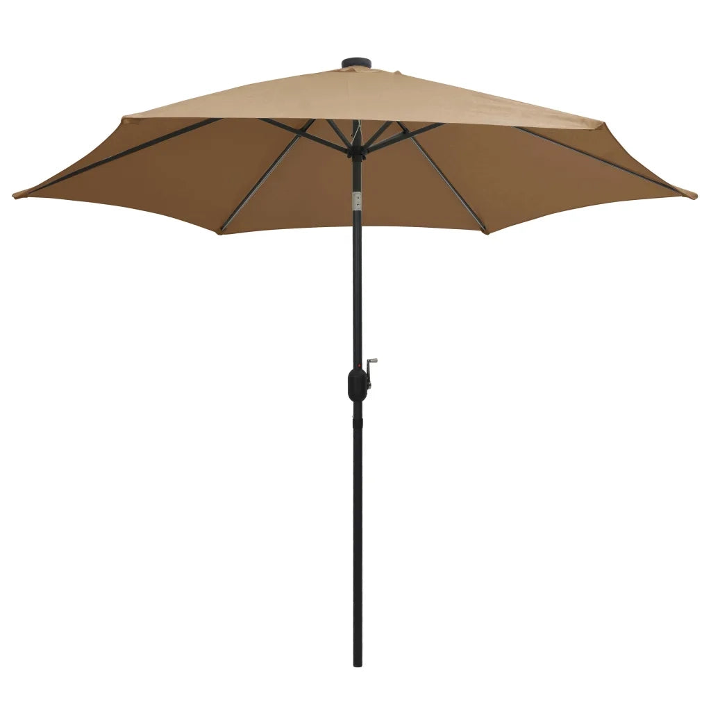 Ombrellone con Luci a LED e Palo Alluminio 300 cm Grigio Talpa 47363