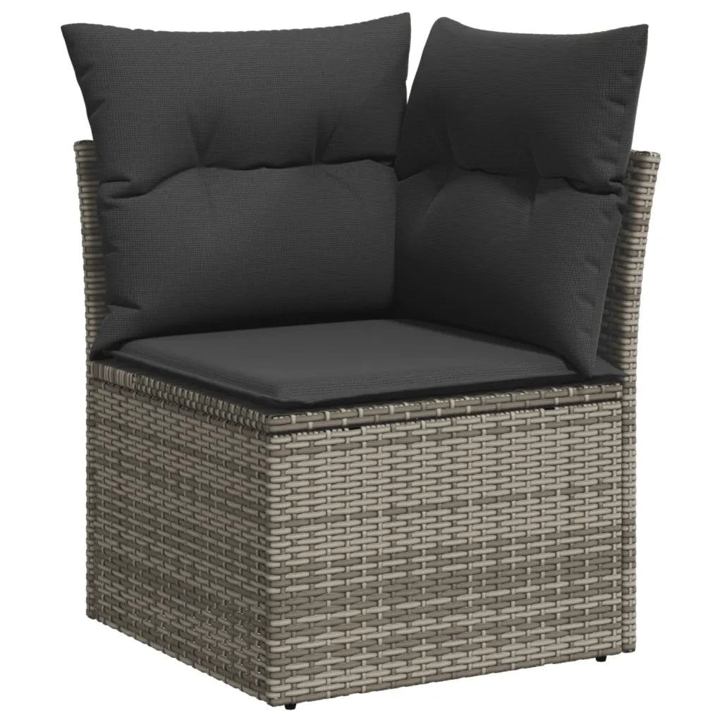 Set Divano da Giardino 9 pz con Cuscini Grigio in Polyrattan 3225535