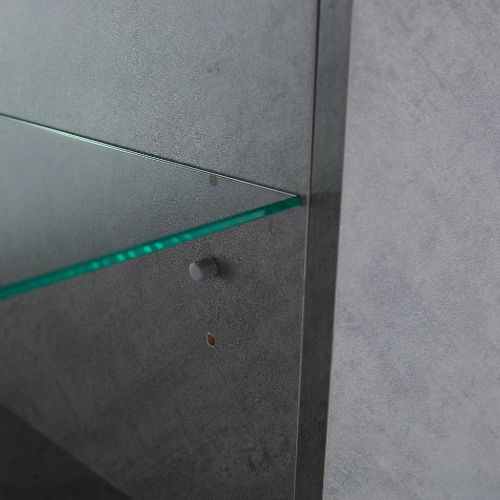 Mobile TV bianco e grigio 180 cm con illuminazione LED