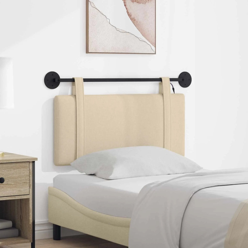 Testiera | Testata sospesa Con luce LED Crema Tessuto