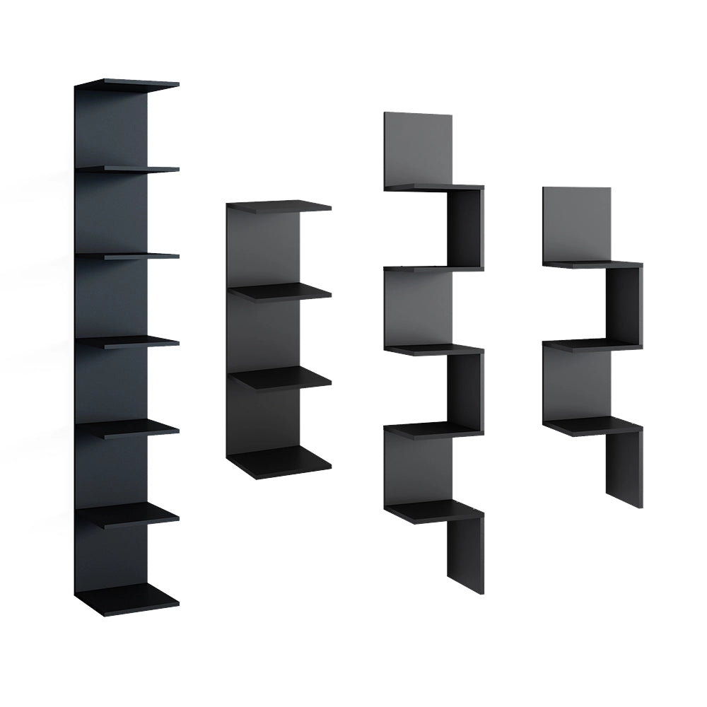 Vicco Scaffale a muro Nero 30 x 95 cm Set di 2