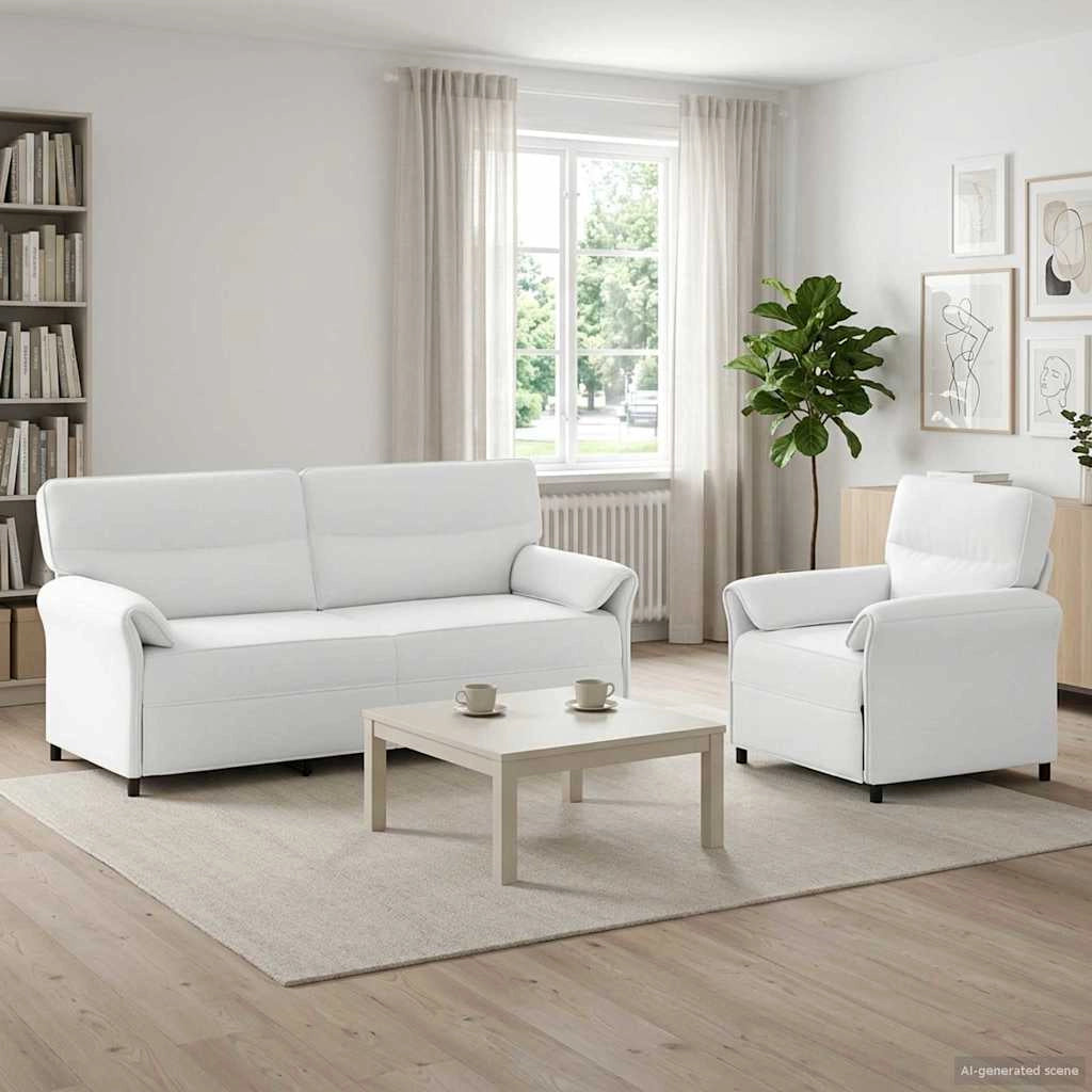 Set di divani 2 pz Bianco Tessuto 3424882