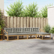 Set di divani da esterno 4 pz Bianco e Grigio Chiaro Poliestere 3386320