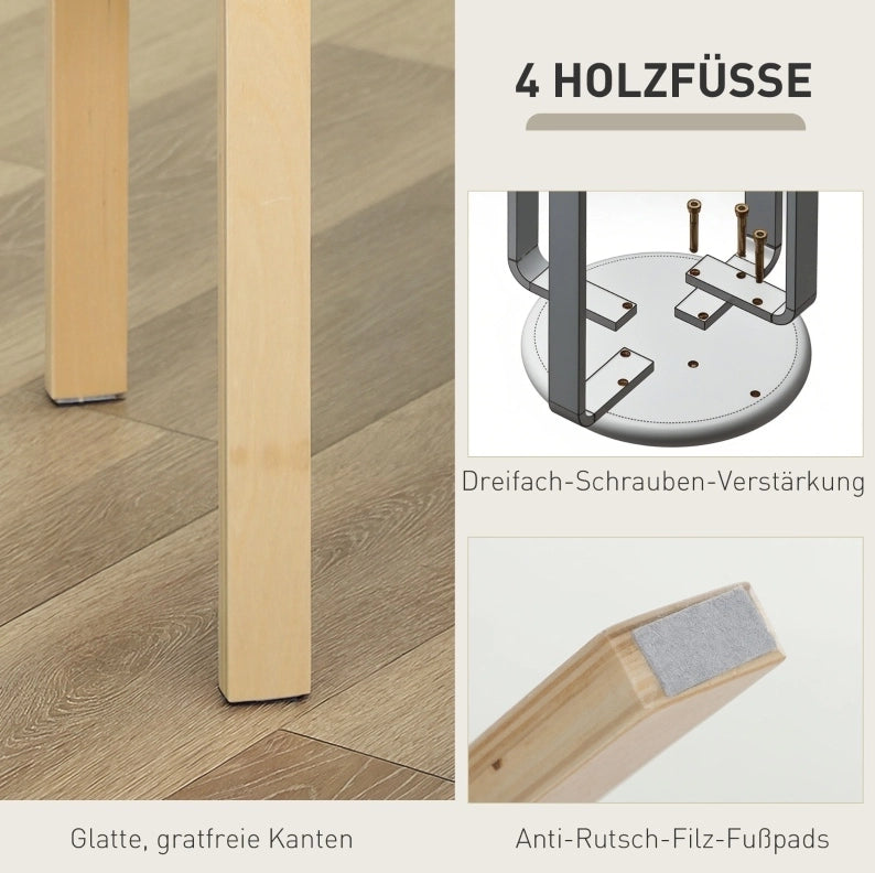 Set di 4 sgabelli impilabili grigi in legno