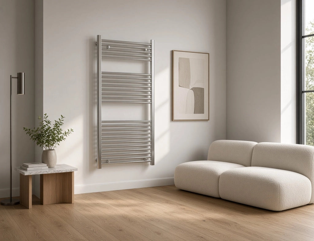 Scaldasalviette termoarredo 80x50 cm (int.45) cromato da bagno tubi dritti ROY