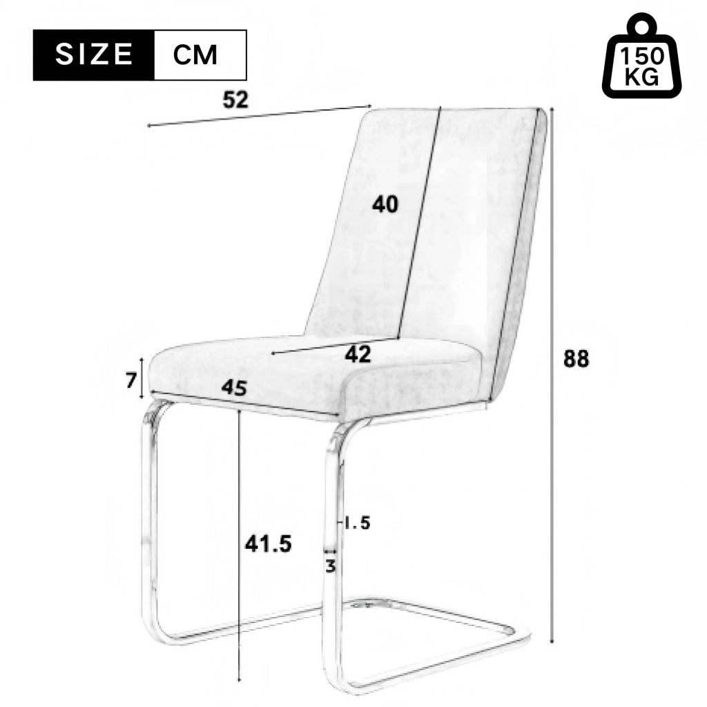 SEDIA da pranzo in velluto grigio e argento, Set da 6 pezzi